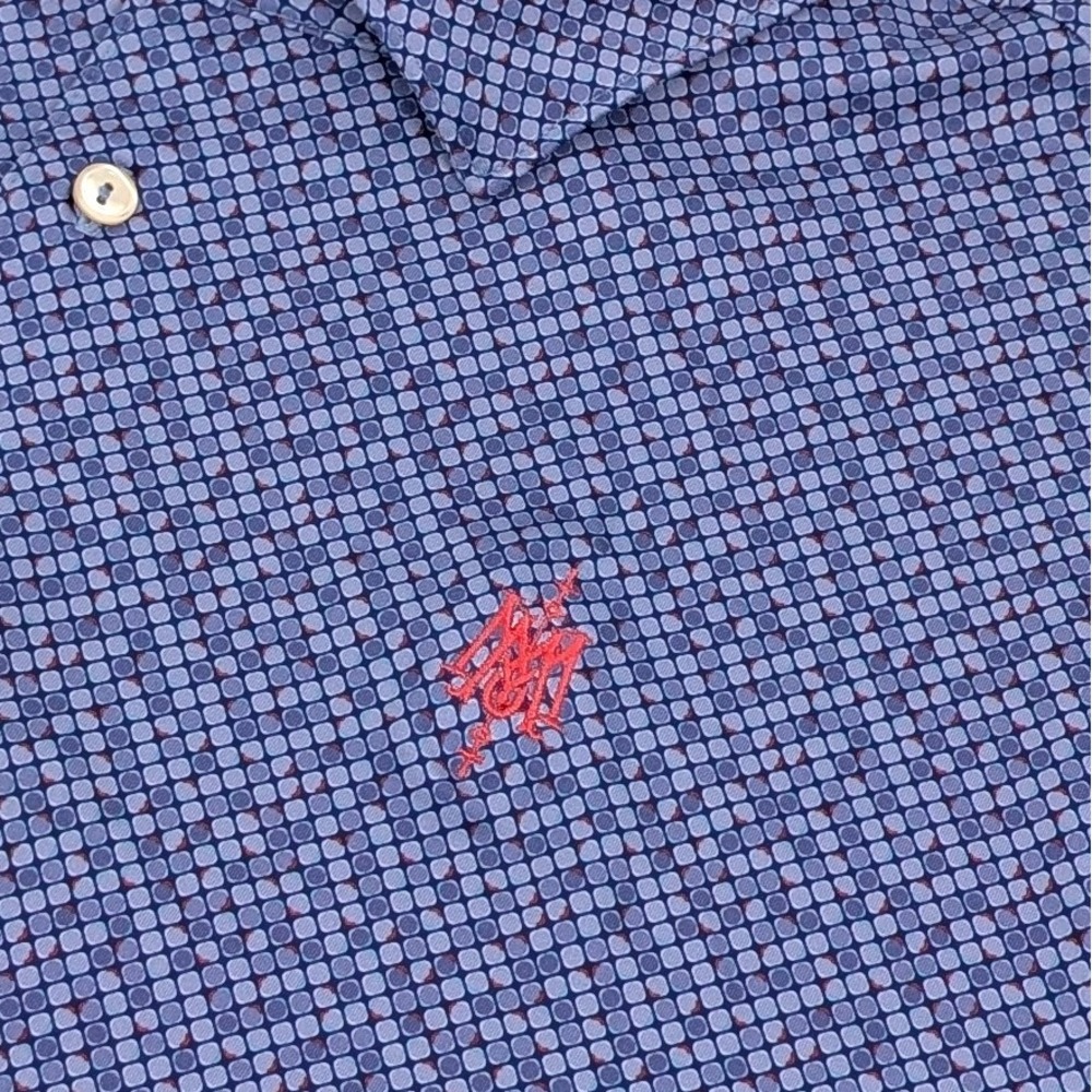 Peter Millar Summer Comfort Sterling Performance Golf Polo Mens Large Blue - Picture 7 of 12